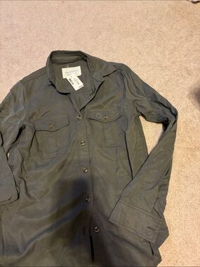 Aeropostale classic fit Dark Olive Utility Button-Down Shirt